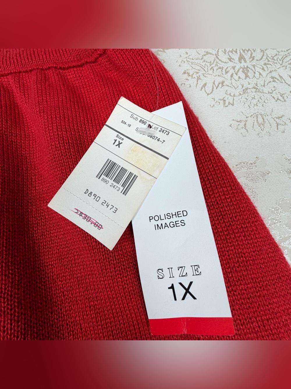 Liz Baker Vintage Red Sweater Skirt , NWT, 1X - Picture 2 of 7